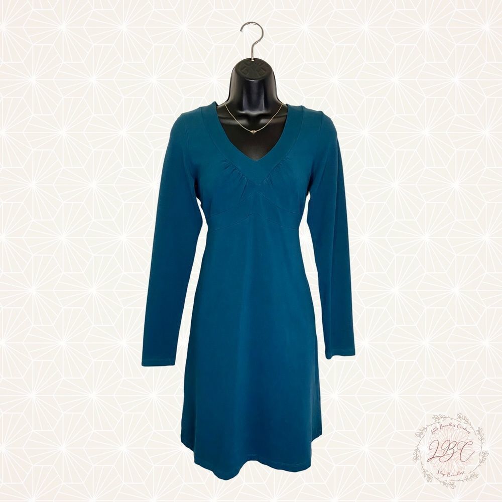 Athleta Long Sleeve V-neck Dress Organic Cotton Size Small